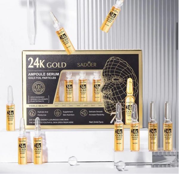 Serum with gold particles and hyaluronic acid in ampoules SADOER (31943)